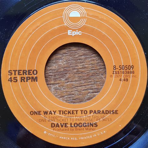 Dave Loggins One Way Ticket To Paradise リリース Discogs