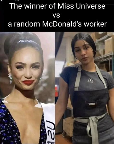 Random Mcdonalds Worker Whose Going Semi Viral For Being Compared To Miss Universe Model Vs