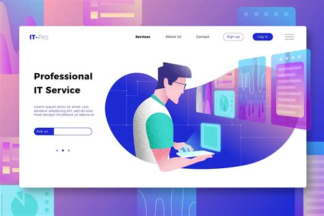 It Services Banner And Landing Page Templates And Themes ~ Creative Market