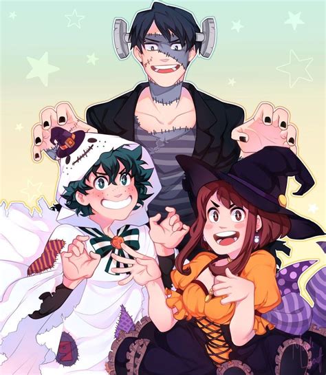 Iida Tenya And Midoriya Izuku And Uraraka Ochako Boku No Hero Academia My