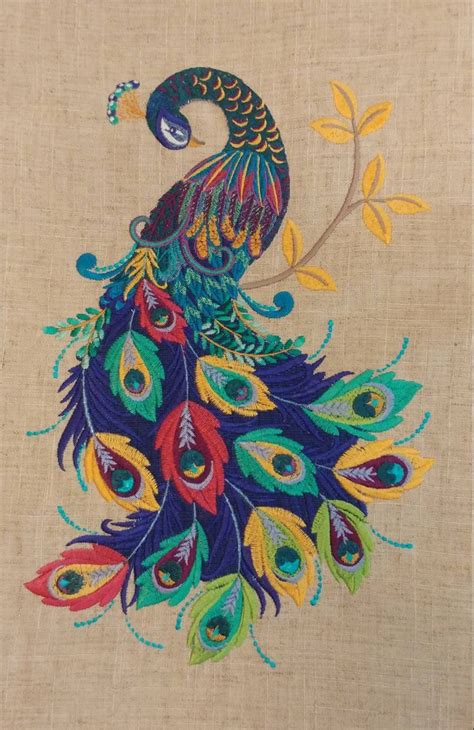 Peacock Wall Art Framed Art Embroidered Wall Hanging Home Etsy