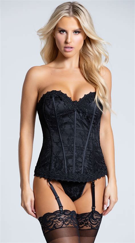 Satin And Lace Corset Set Garter Corset Set Yandy Com