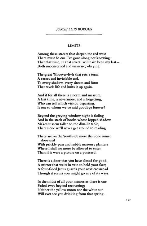 Limits By Jorge Luis Borges Written In A Copy Of The Geste Of Beowulf