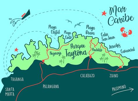 Parque Nacional Tayrona Colombia Map