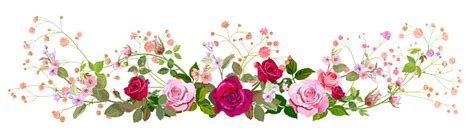 Flower bouquet floral design, purple blossom borders, pink and green floral frame illustration transparent background png clipart. Panoramic View Bouquet Of Roses Gypsophile Spring Blossom ...