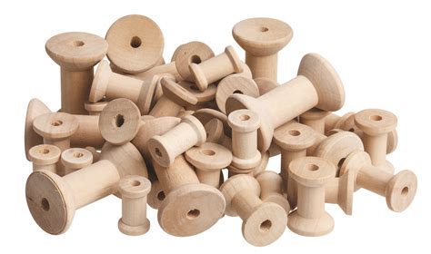 Assorted Raw Wooden Spools In 3 Sizes