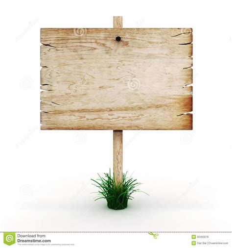 3d blank wooden sign board stock illustration. Illustration of hanging ...