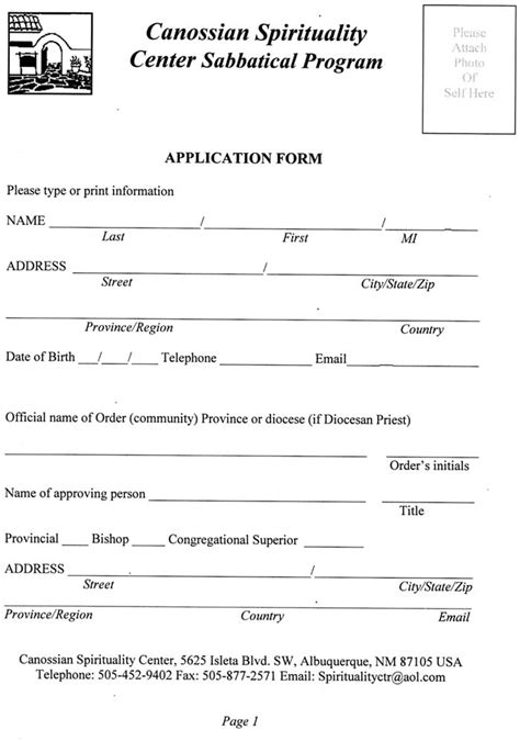 Sabbatical Application Forms