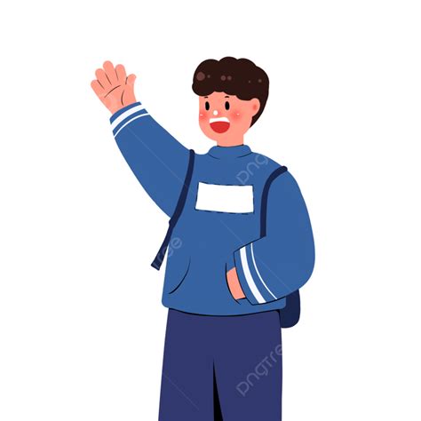 Say Hello Clipart Transparent Png Hd Boy Saying Hello To School Boy
