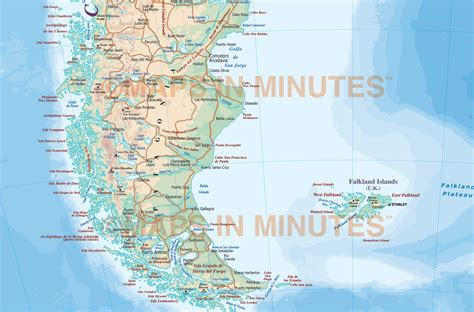 Digital Vector Detailed South America Map In Illustrator