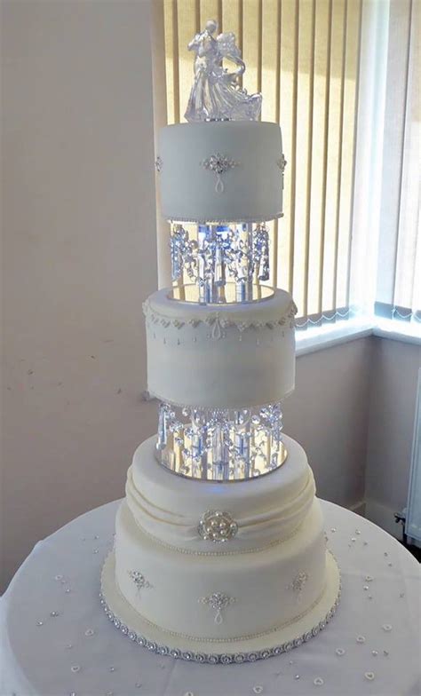 Crystal Chandelier Led Wedding Cake Tiers Cake Separator Set Etsy