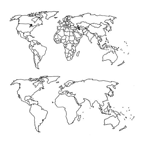 World Map Drawing Png Transparent