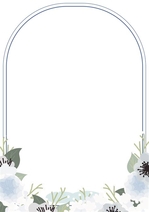 beautiful flat style blue and white flower bouquet wreath frame 17339766 png