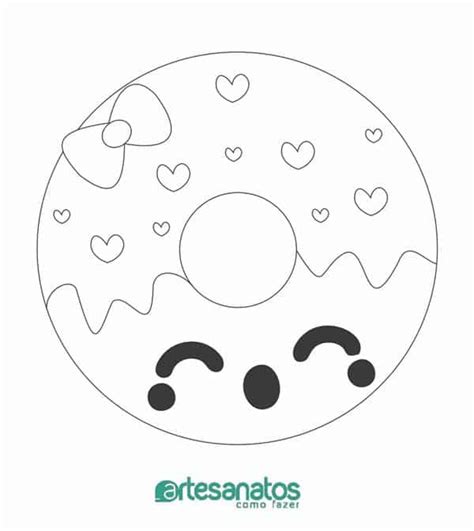 Donut Sorridente Kawaii Para Colorir Imprimir E Desenhar Colorirme