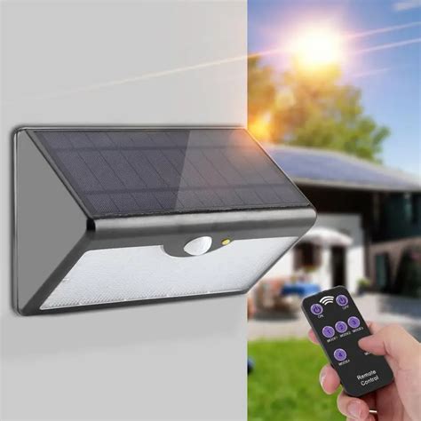 5 Modes Remote Control 60 Led Solar Power Pir Motion Sensor Light