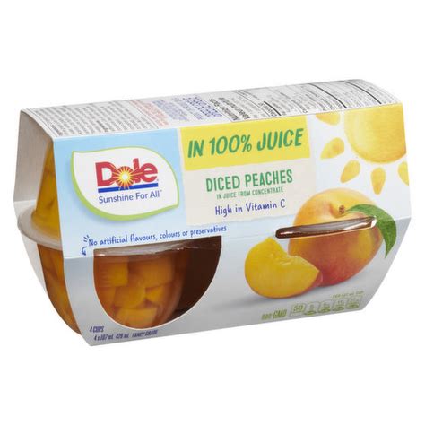 Dole Diced Peaches Fruit Cups