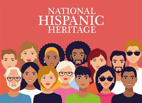 National Hispanic Heritage Celebration Lettering With Group Of People