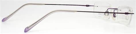 Charmant Ch8332 Bv Purple Womens Rectangle Rimless Eyeglasses 48 19 135