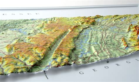 Tennessee Raised Relief 3d Map