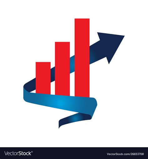 Chart With Arrow Up An Abstract Business Vector Image