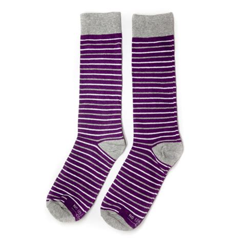 Purple Striped Groomsmen Socks Purple Socks For Wedding Etsy