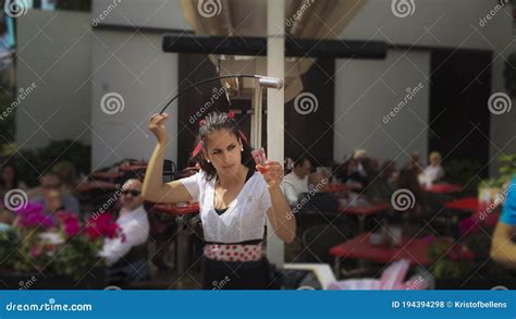 Waitress Serving A Client In Restaurant Cafe Beach Bar Editorial Photo