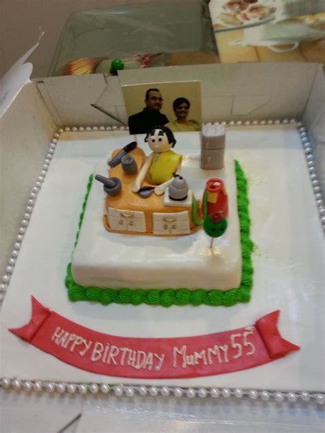 55th Birthday Cake For A Mother Who Loves To Cook Fancy Cakes