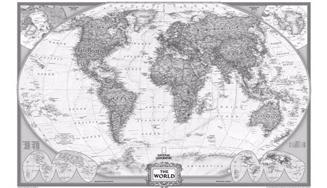 Mapa Mundi Foto Preto E Branco 65x100cm Para Fazer Quadro R 13876