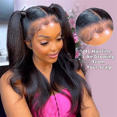 4c edges wig undetectable kinky straight lace wigs with 4c hairline alipearl hair