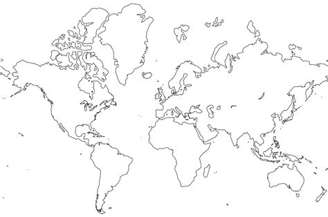 World Outline Map - World • mappery | World map outline, World outline, World map art