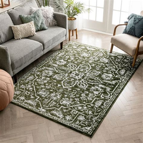 Well Woven Dazzle Greenwhite Rug And Reviews Uk