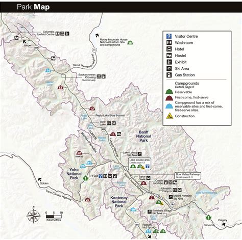 Detailed Map Of Banff National Park