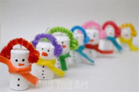 55 Diy Snowman Ornament For Christmas Godiygocom Xmas Crafts Cork