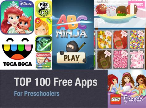 Top 100 Actually 349 Free Apps For Preschoolers