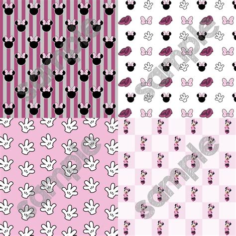 Minnie Mouse Pink Digital Paper Pack Instant Download Etsy