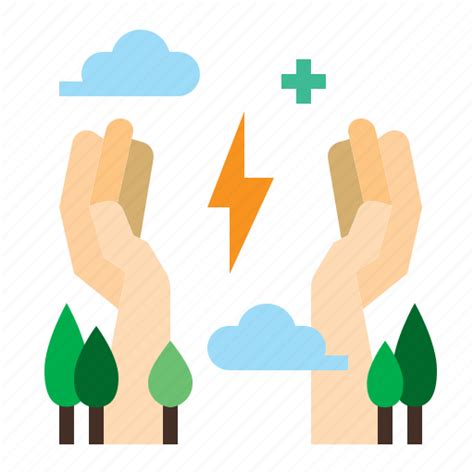 Conservation Ecology Energy Hand Saving Icon