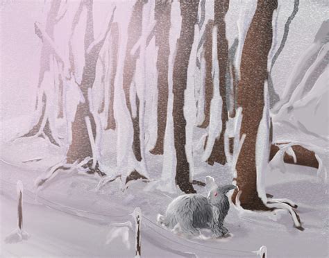 White Rabbit In A Snowstorm Painting At Explore