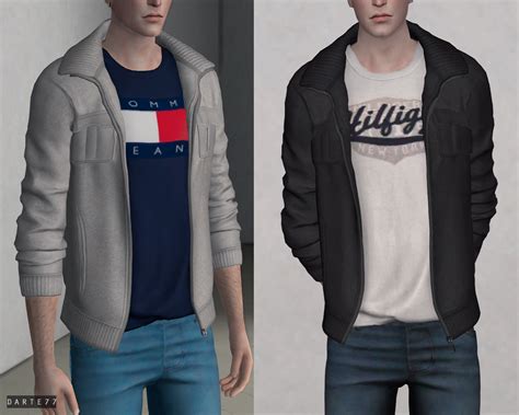 Fleece Jacket Sims 4 Men Clothing Sims 4 Male Clothes
