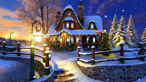 White Christmas 3d Screensaver A Home Ready For The Winter Holidays