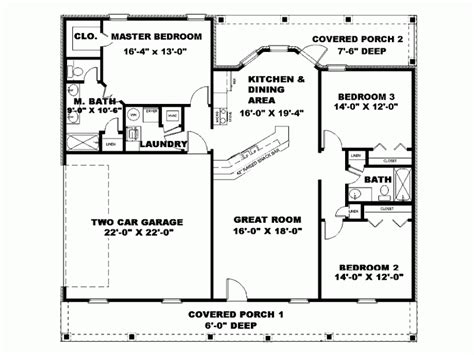 The living and dining room are very well designed and the kitchen along. Small House Plans Under 1500 Sq FT Simple Small House ...