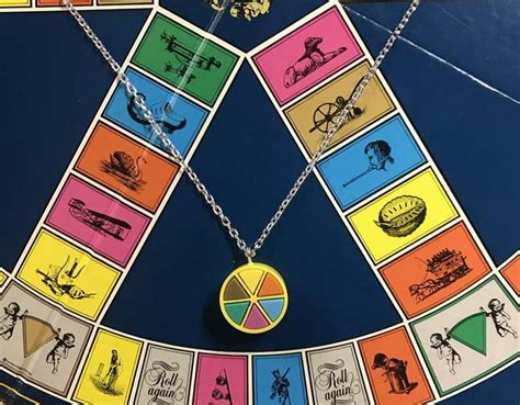 Trivial Pursuit Board Game Pieces Necklace Team Trivia Vintage Etsy