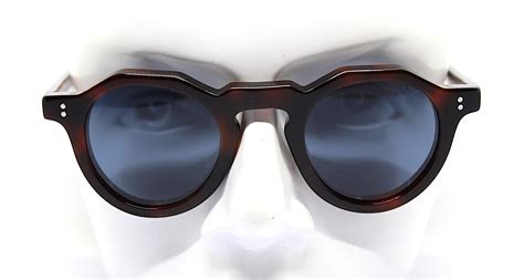 Round Hexagonal Classic Sunglasses Man Woman Acetate Dark Tortoise Frame Polarized Blue Lens