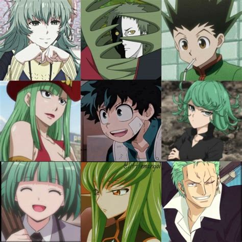 Green Hair Anime Characters💚