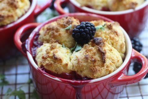 Blackberry Port Cobbler With Sweet Corn Biscuit Topping