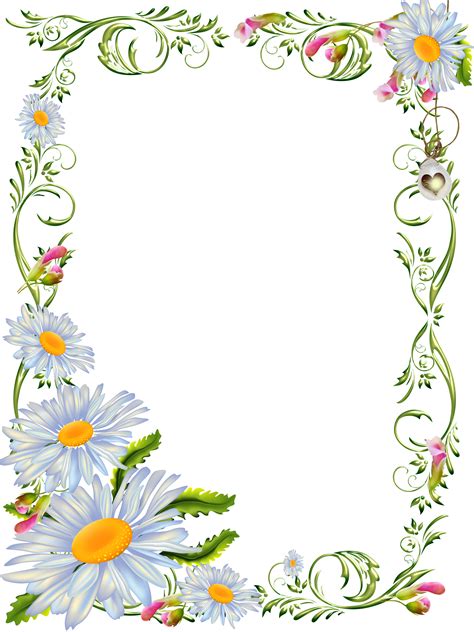 0_bd62d_67b3560f_orig (3543×4724) | Floral border design, Flower border clipart, Flower border