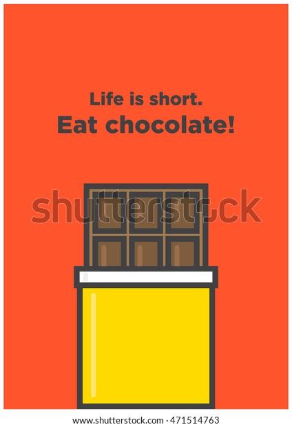 Life Short Eat Chocolate Line Art Stock Vector Royalty Free 471514763 Shutterstock