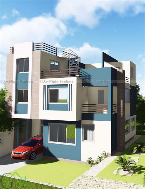 Kapan House 3d Design Ga Builders Kathmandu Nepal