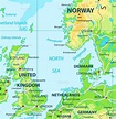 North Sea physical map - Ontheworldmap.com