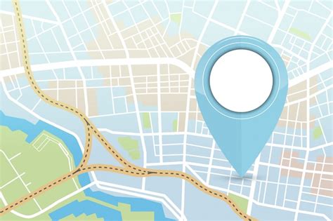 Mapa De La Ciudad Con El Icono De Localización En Color Azul Vector