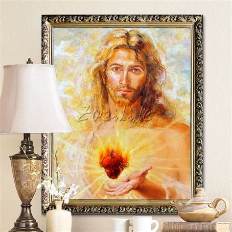 Jesus Christ Print Painting Jesus Sacred Heart Poster And